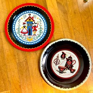 Vintage, black, Kaffee Tin Tray & red vintage, Toleware PA/Dutch (set of 2)
